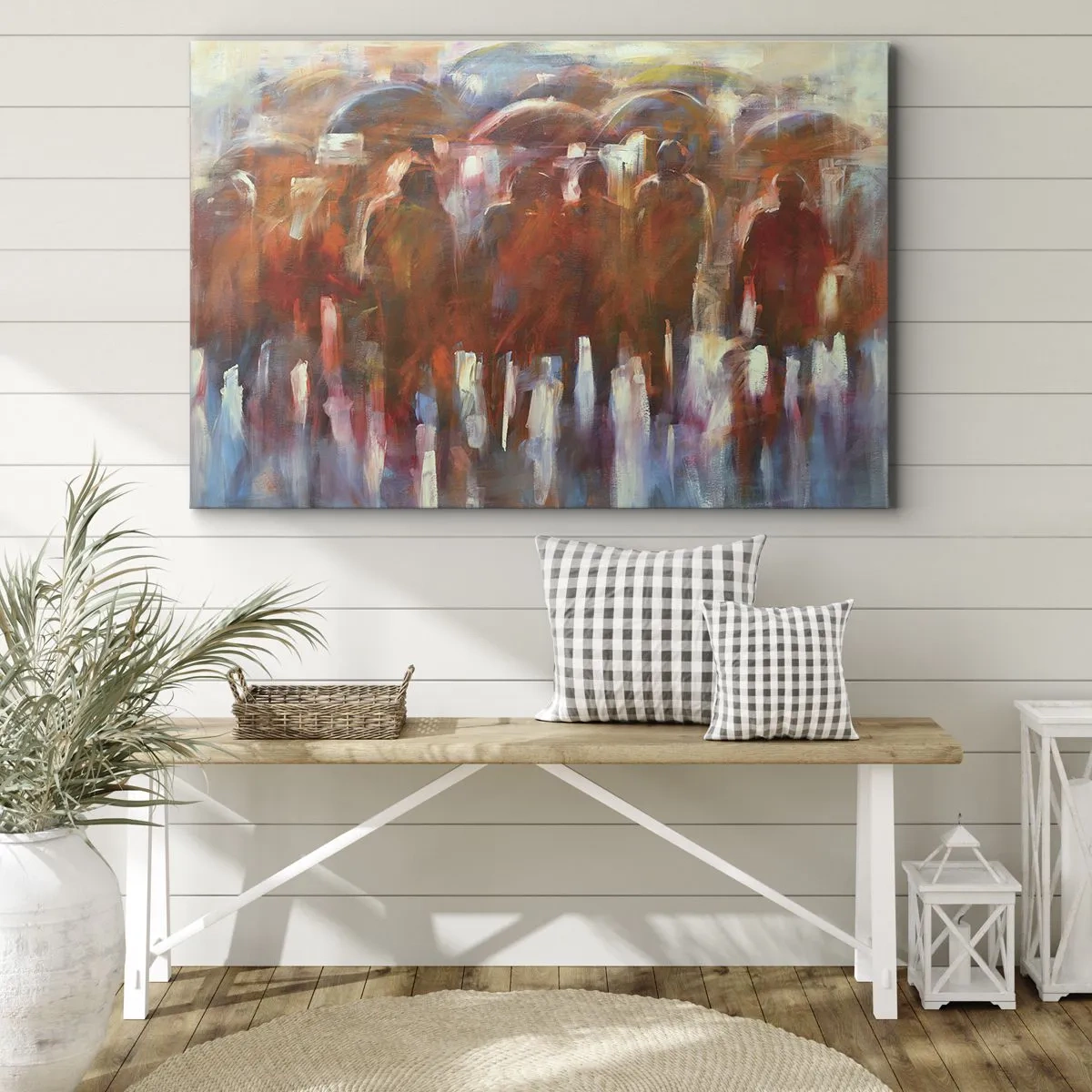 Canvastavla - Bild på duk - Jämna i regn och dimma - 100x70 cm