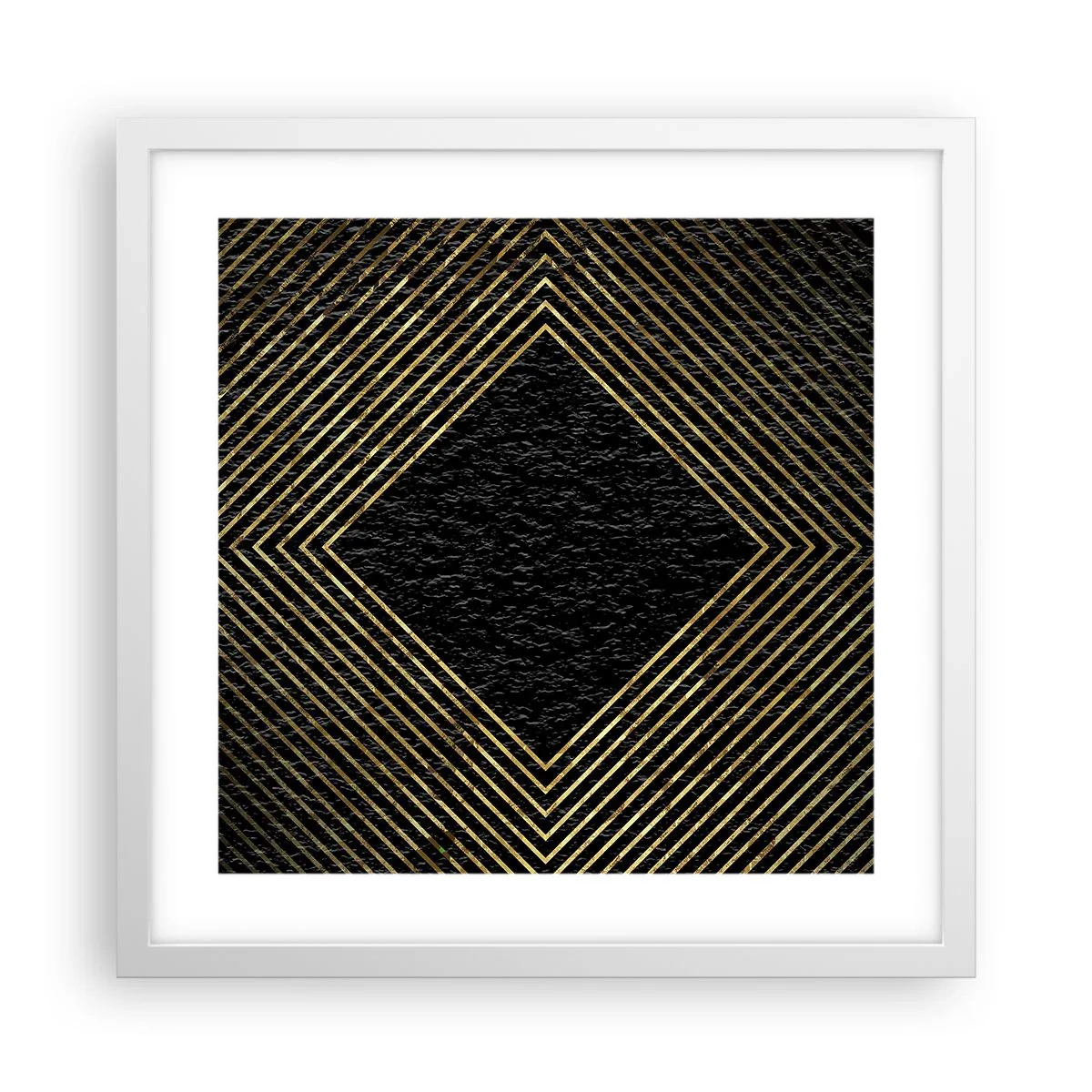 Affisch i vit ram - Geometri i glamourstil - 40x40 cm