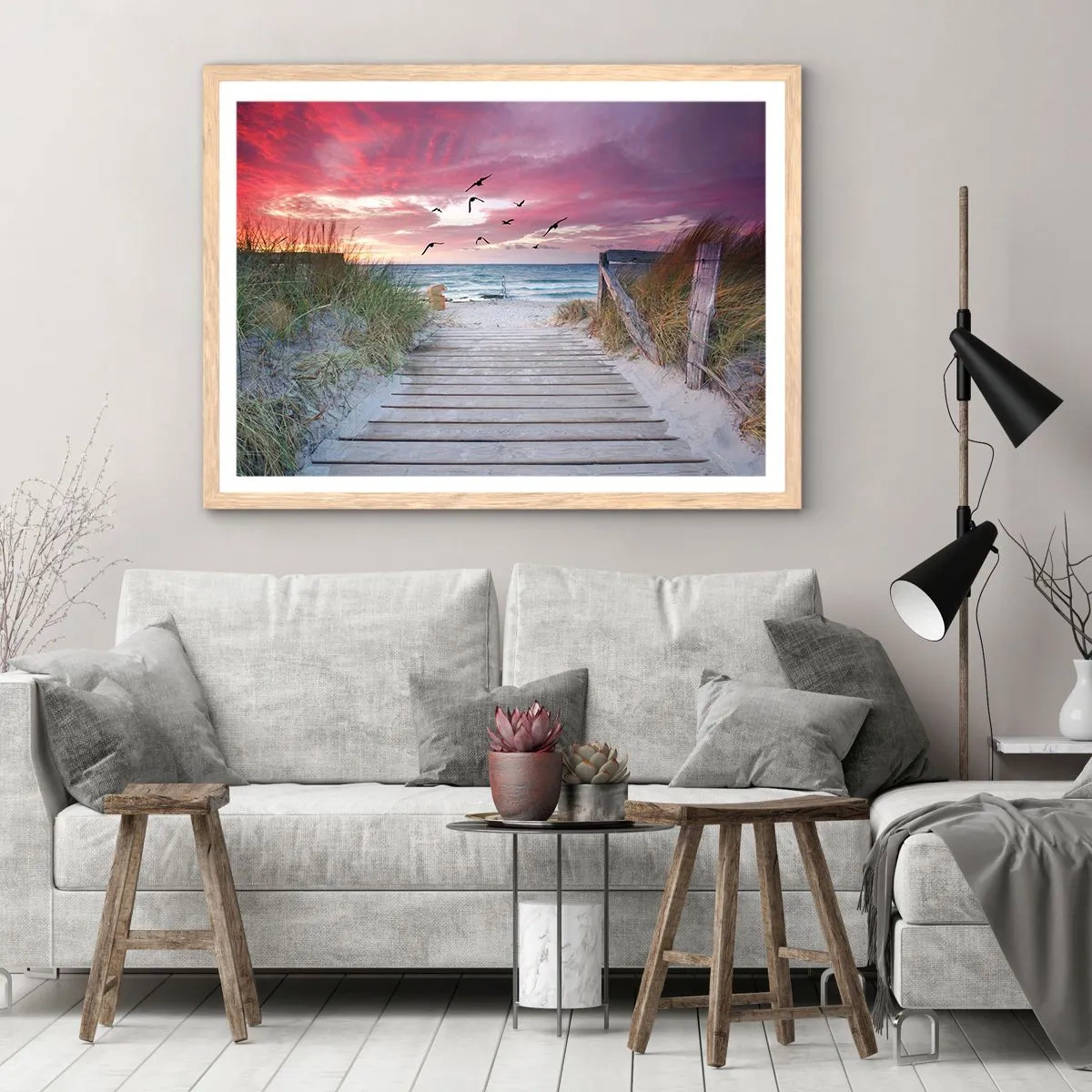 Affisch i ram av ljusek - Östersjöimpression - 100x70 cm