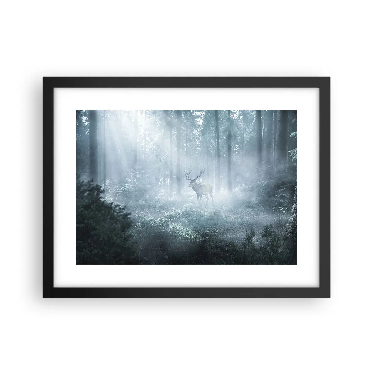 Affisch i svart ram - Morgonrond runt godset - 40x30 cm