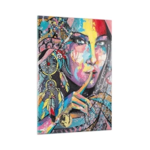 Glastavla - Bild på glas - Var tyst tills du förstår - 50x70 cm
