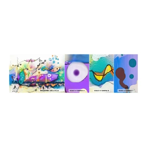 Provbit av självhäftande fototapet Deluxe Sticker - Det saknas ord! - Abstraktion, Fisk, Grafik - 100x30 cm