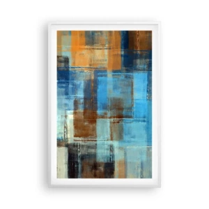 Affisch i vit ram - Genom blåa gardinen - 61x91 cm