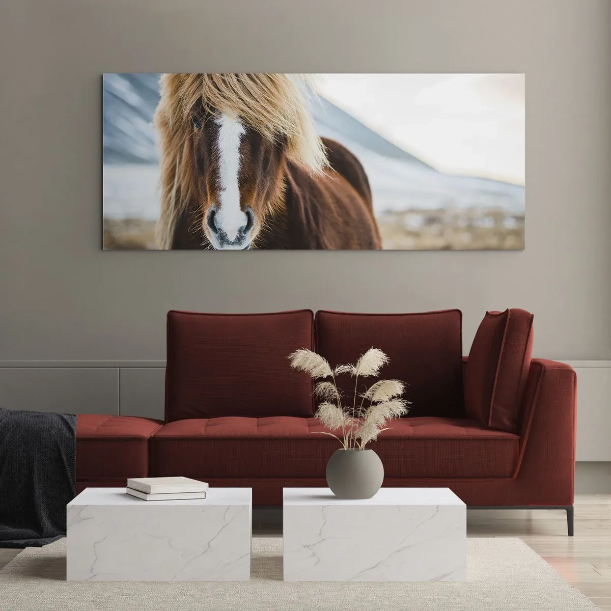 Glastavla - Bild på glas - Känner du friheten? - 160x50 cm