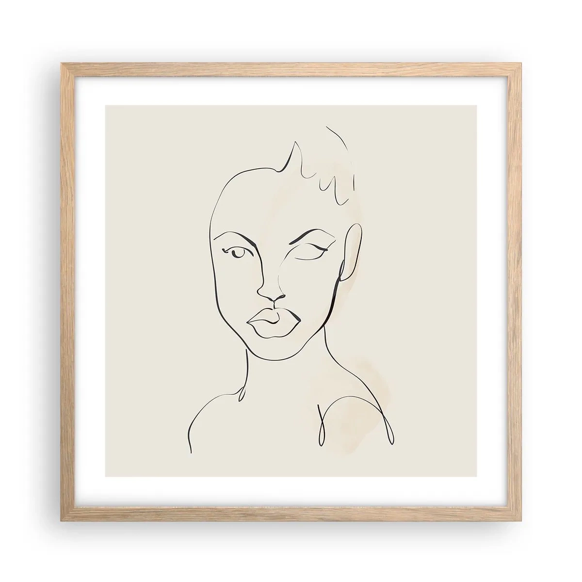 Affisch i ram av ljusek - Sensualitetens kontur - 50x50 cm