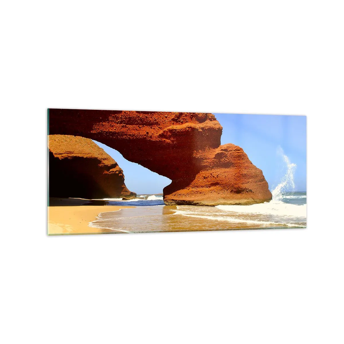 Glastavla - Bild på glas - Vatten och vind i tusentals år - 120x50 cm