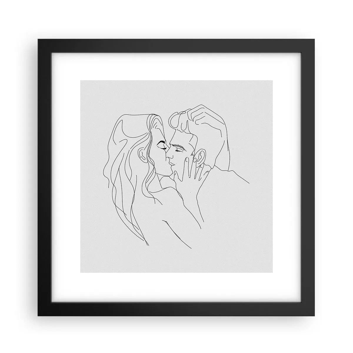 Affisch i svart ram - Med samma streck - 30x30 cm