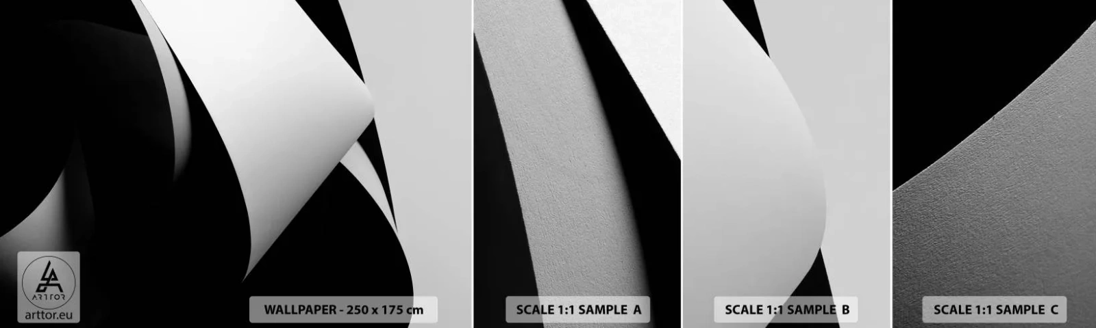 Fototapet Prov Standard Eco - Ljusplan från skuggornas djup - 3D, Dämpad, Former - 100x30 cm