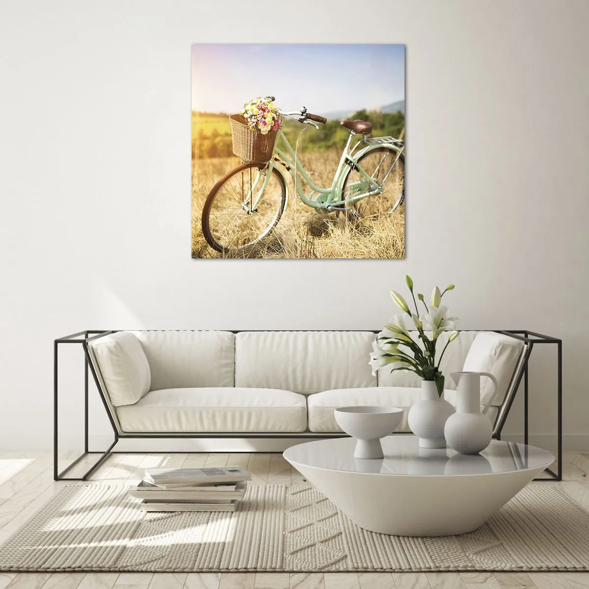 Glastavla - Bild på glas - Jag stannar här en stund - 60x60 cm