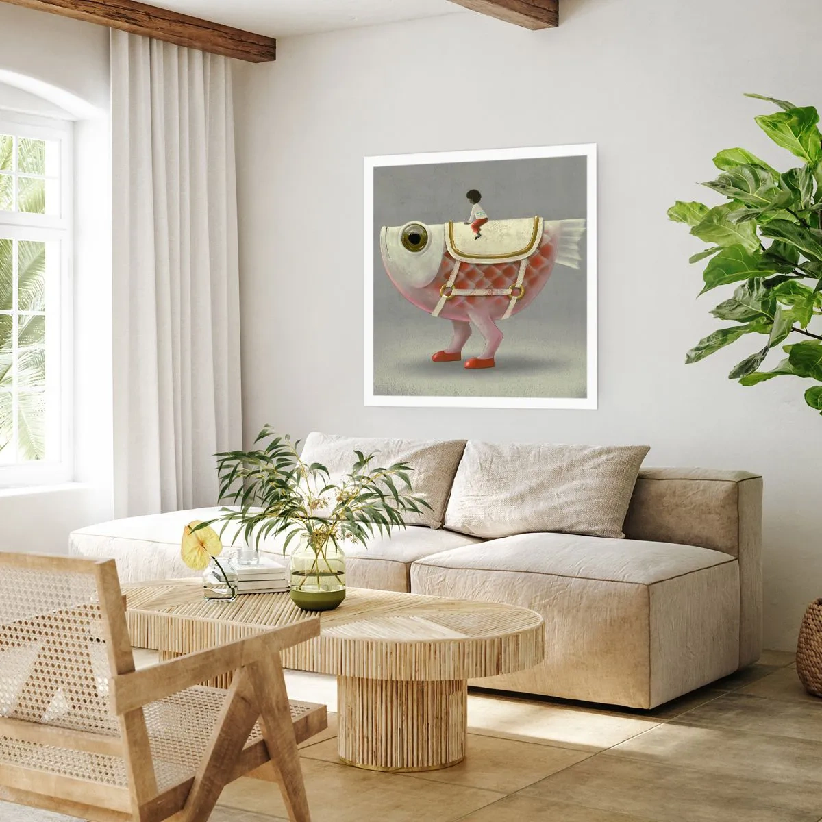 Affisch - Fiskryttare - 30x30 cm