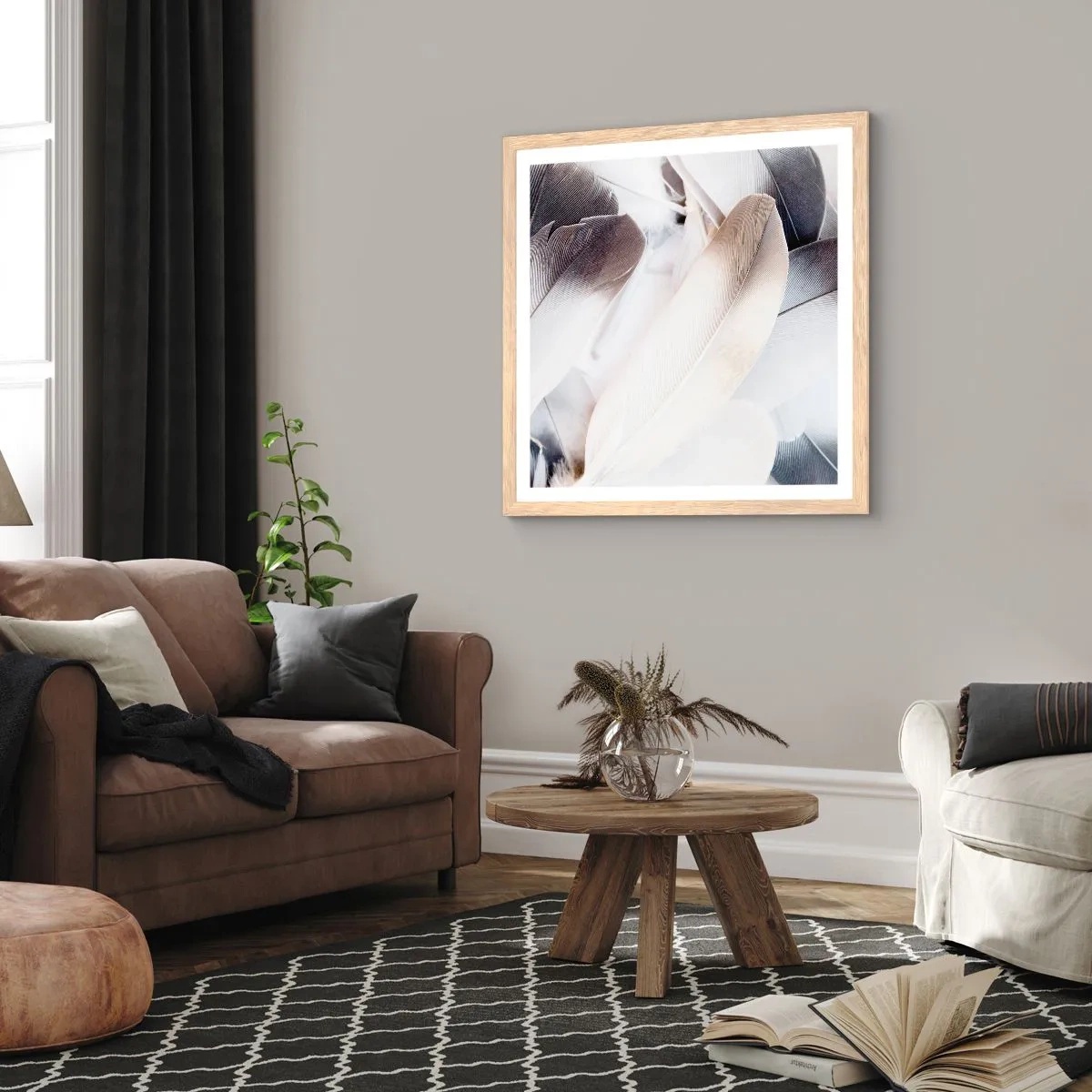 Affisch i ram av ljusek - Nästan änglalik - 50x50 cm