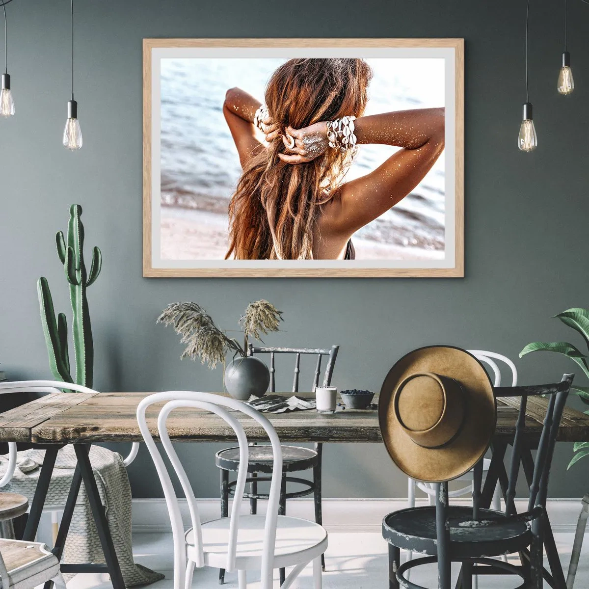 Affisch i ram av ljusek - Vattnets och solens syster - 50x40 cm