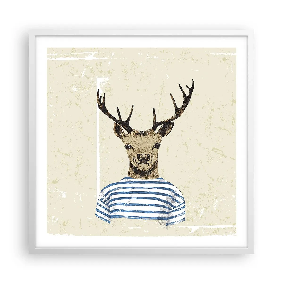 Affisch i vit ram - Ty jag gillar randiga tröjor! - 60x60 cm