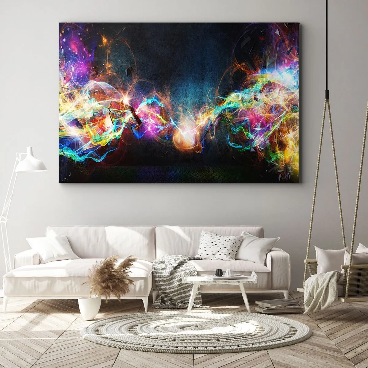 Canvastavla - Bild på duk - Glatt mot mörkret - 100x70 cm