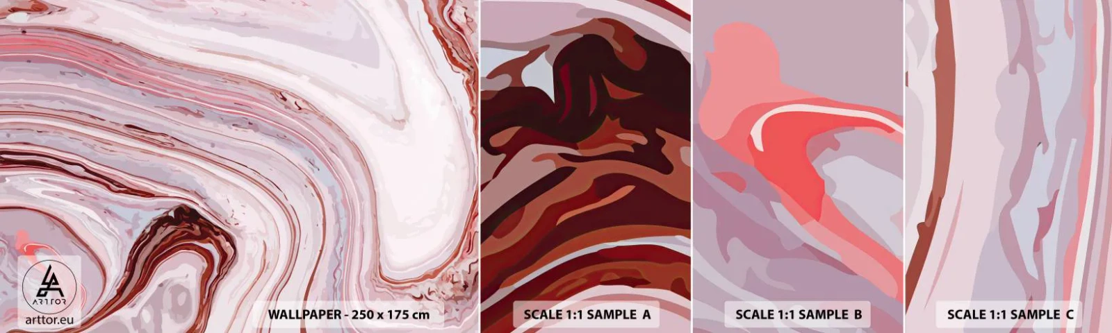 Fototapet Prov Standard Eco - Rakt fram, sedan neråt åt höger - Abstraktion, Bit, Modernt mönster - 100x30 cm