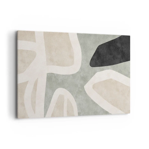 Canvastavla - Bild på duk - Komposition med svart motiv - 100x70 cm