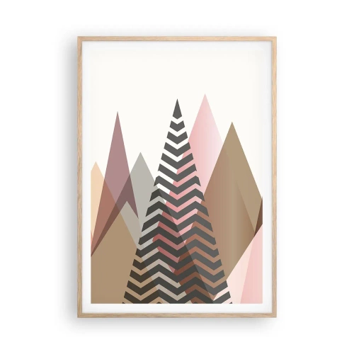 Affisch i ram av ljusek - Utsikt över pyramider - 70x100 cm