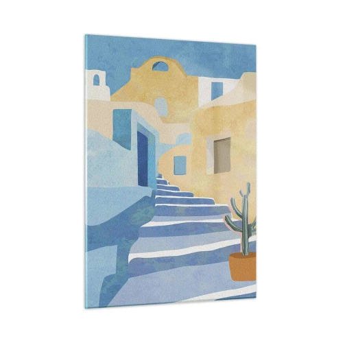 Glastavla - Bild på glas - En dag i en arabisk stad - 50x70 cm