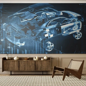 Fototapet Premium Canvas - Ingenjörsanatomi - Bil, Bil, Begrepp - 100x70 cm