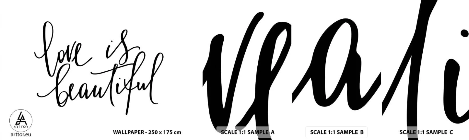 Provbit av självhäftande fototapet Deluxe Sticker - Läs och upprepa - Typografi, Bekräftelse, Maxim - 100x30 cm