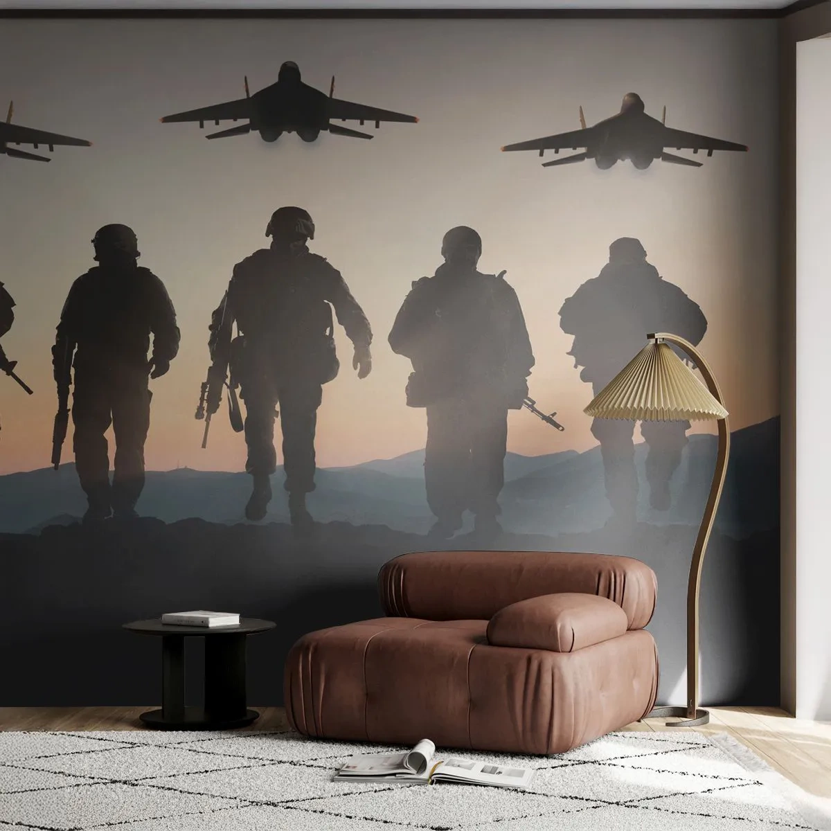 Självhäftande Fototapet Deluxe Sticker - Välkommen till vår värld - Militär, Armé, Soldater - 500x350 cm