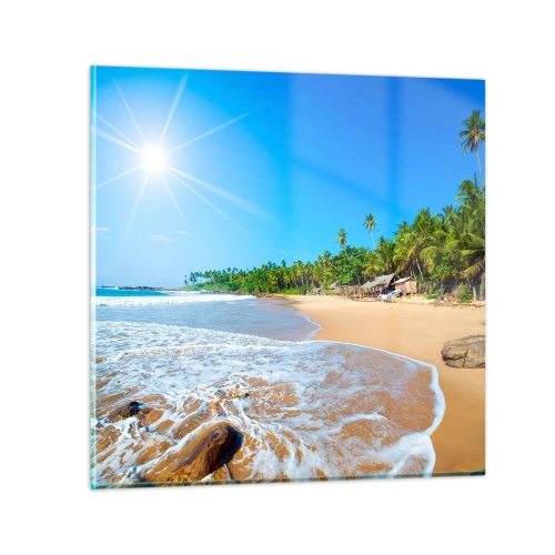 Glastavla - Bild på glas - Exotisk plats för dig - 70x70 cm