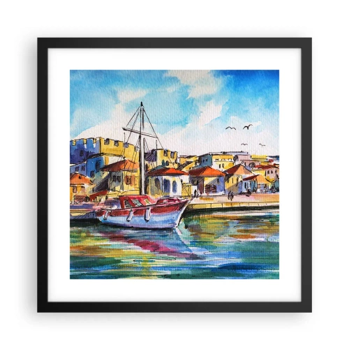 Affisch i svart ram - Regnbågseftermiddag - 40x40 cm