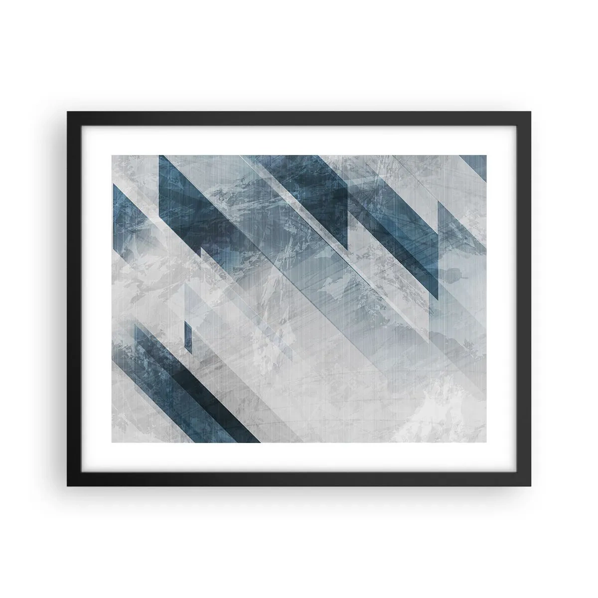 Affisch i svart ram - Tredimensionell komposition – gråhetens rörelse - 50x40 cm