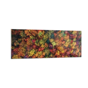Glastavla - Bild på glas - Höstträdens bukett - 140x50 cm