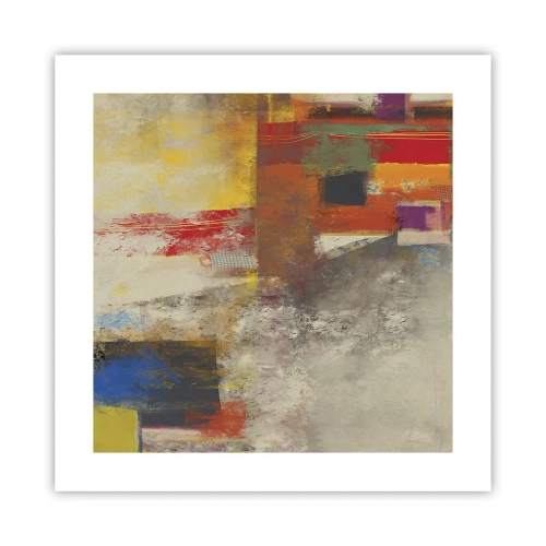 Affisch - Färgernas geometri - 40x40 cm
