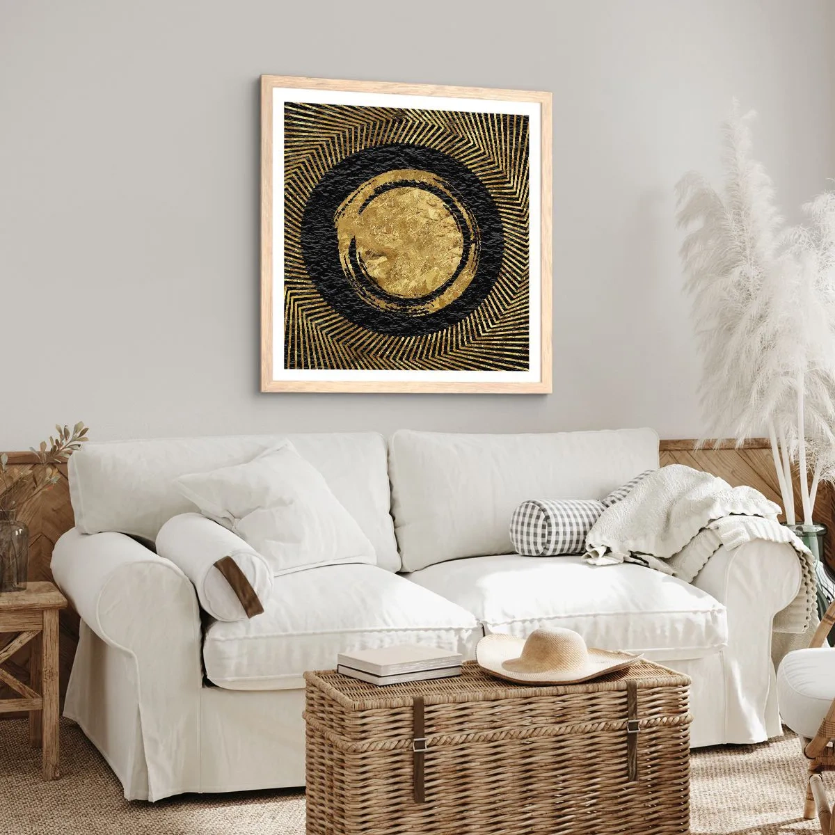 Affisch i ram av ljusek - Glamourös komposition - 40x40 cm