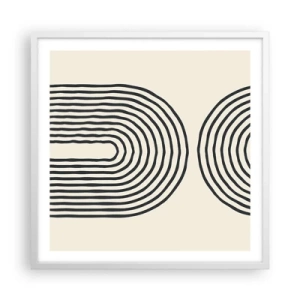 Affisch i vit ram - Om en stund... - 60x60 cm