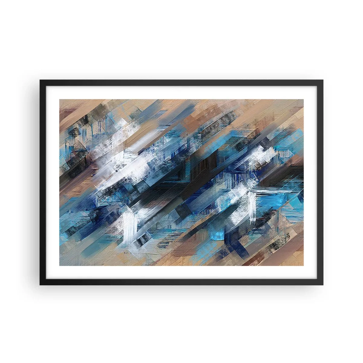 Affisch i svart ram - På en blå sluttning - 70x50 cm