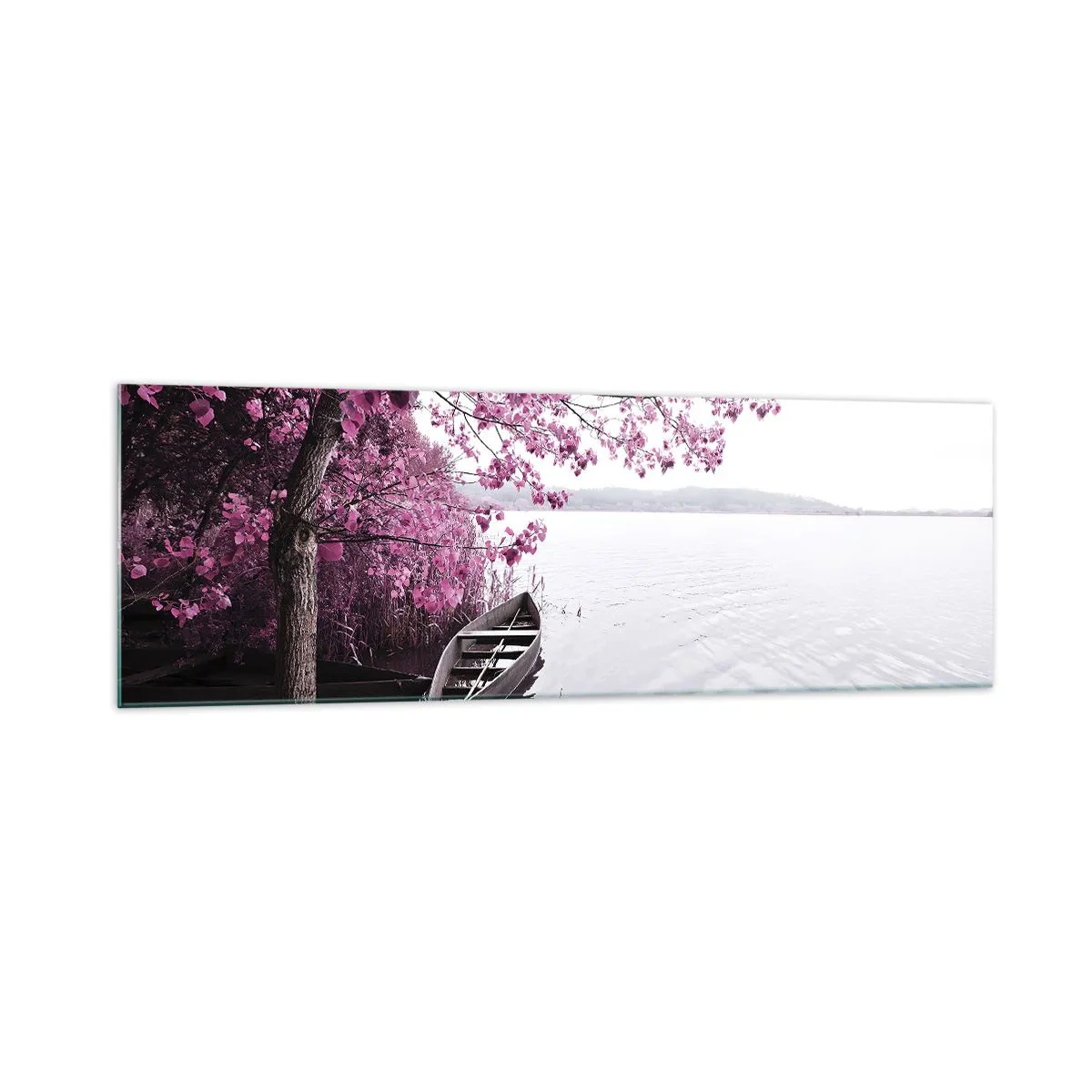 Glastavla - Bild på glas - I rosa tystnad - 160x50 cm