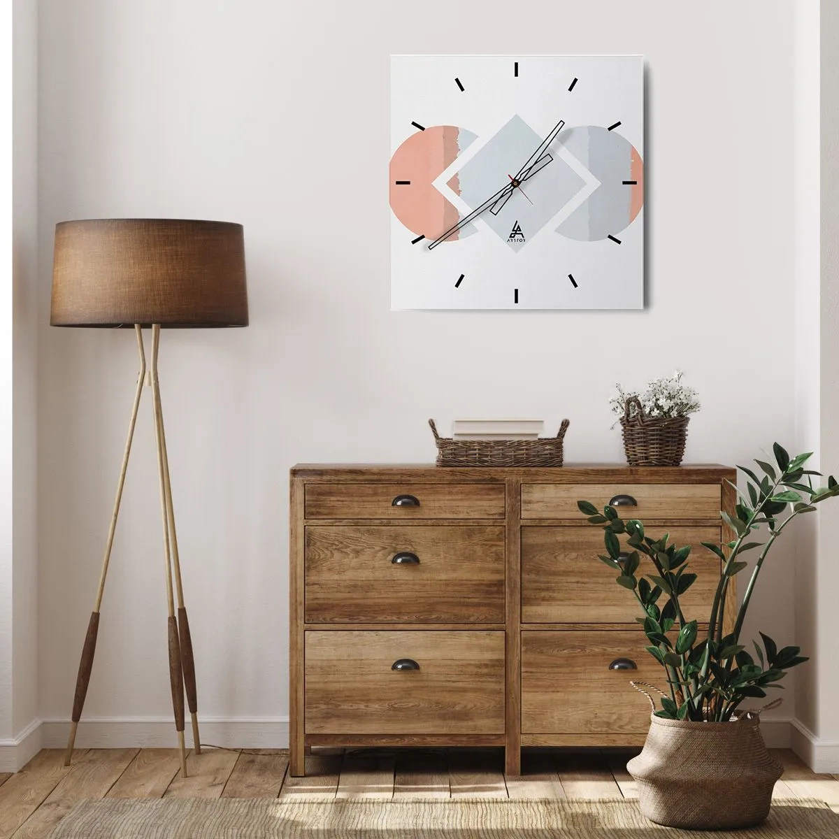 Väggklocka - Klocka på glas - Situationen är klar - 30x30 cm