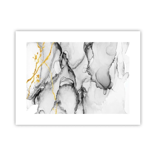 Affisch - Komposition med guldmotiv - 40x30 cm