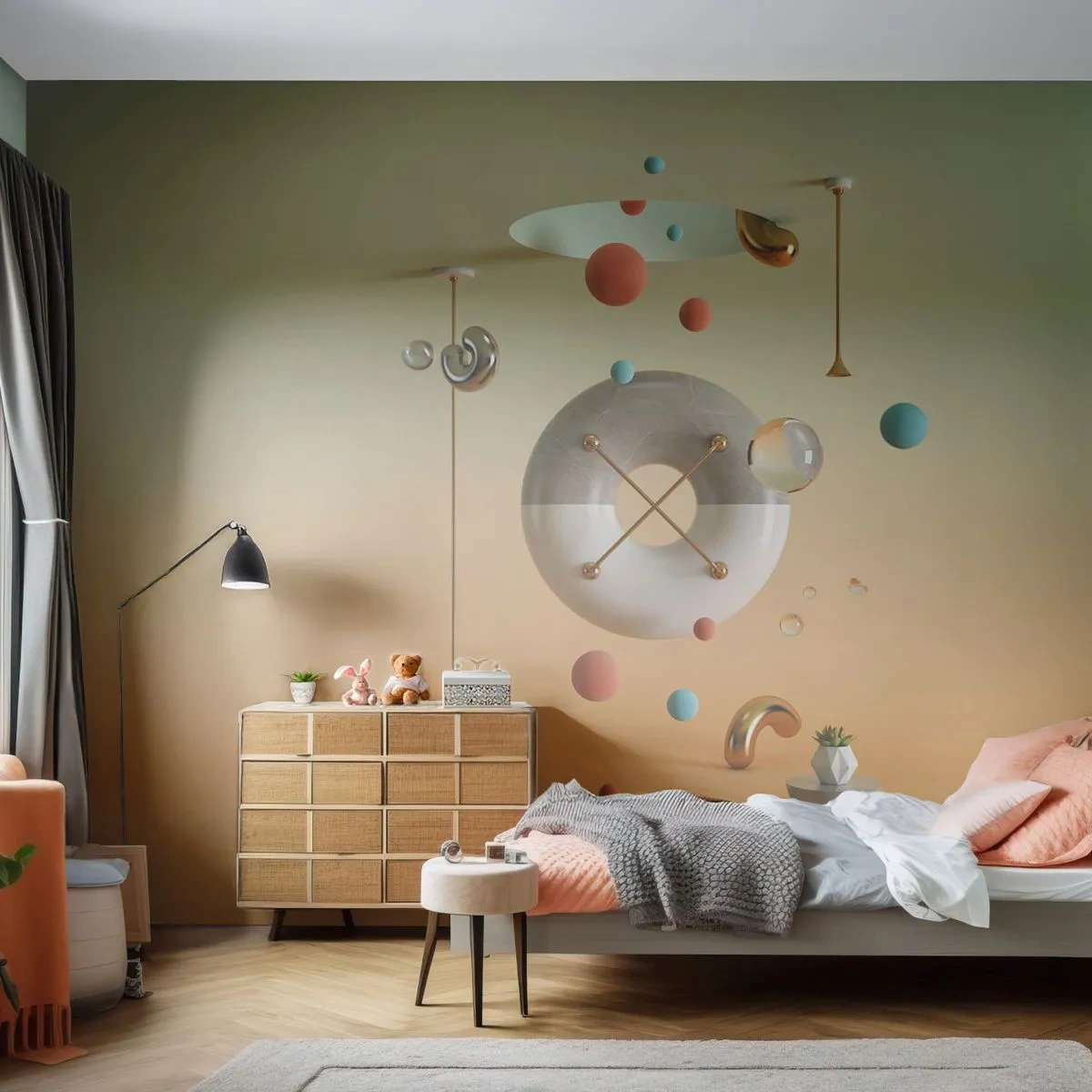 Självhäftande Fototapet Deluxe Sticker - Vad som helst kan hända - Abstraktion, Surrealism, 3D - 450x315 cm