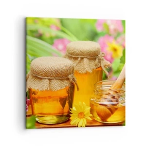 Canvastavla - Bild på duk - Sött och blommigt - 70x70 cm