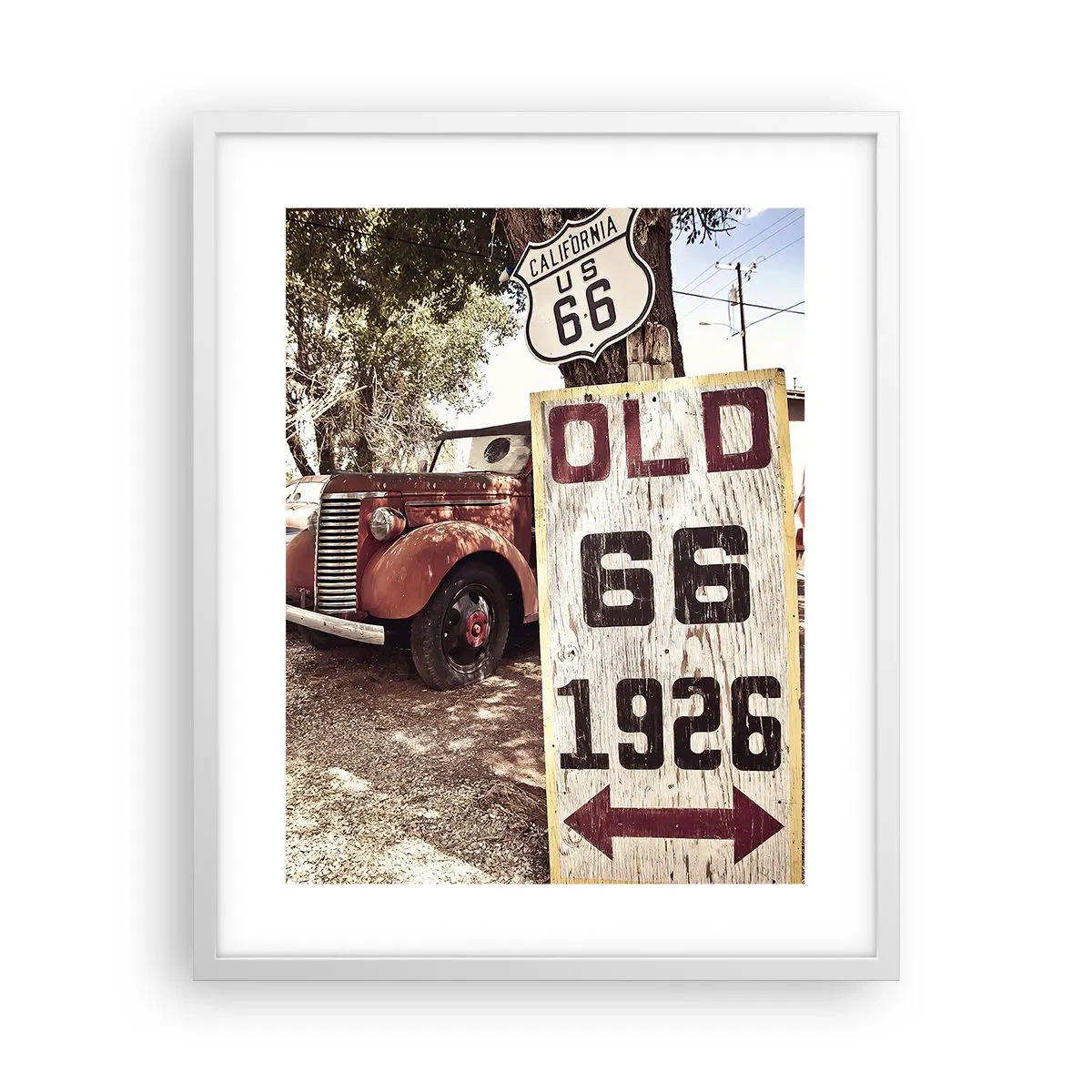 Affisch i vit ram - Amerikanska provinsens legend - 40x50 cm