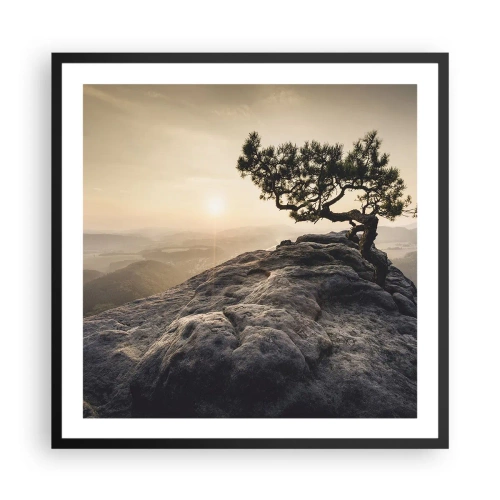 Affisch i svart ram - Livet vinner alltid - 60x60 cm