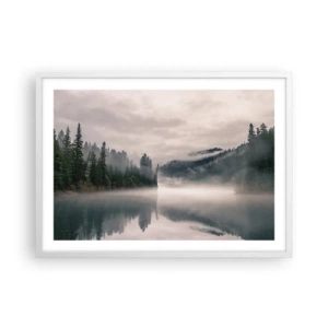 Affisch i vit ram - I förundran, i dimman - 70x50 cm