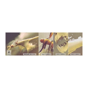 Provbit av fototapet Premium Canvas - Rädda världen - Abstraktion, Fantasi, drake - 100x30 cm