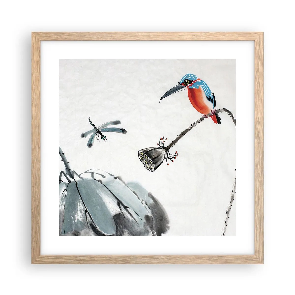 Affisch i ram av ljusek - Ängens liv - 40x40 cm