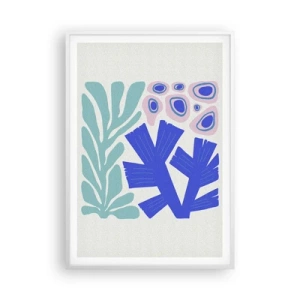 Affisch i vit ram - Undervattensträdgård - 70x100 cm