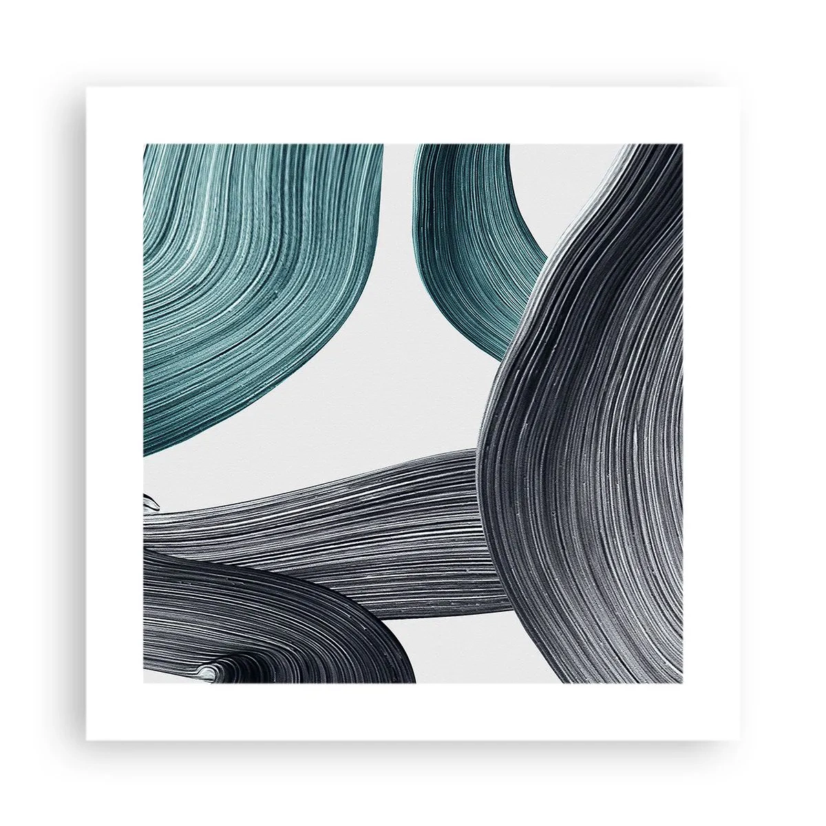 Affisch - Smaragd och svarta spår - 40x40 cm