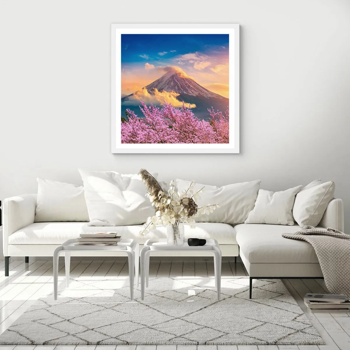 Affisch i vit ram - Japansk helgedom - 50x50 cm