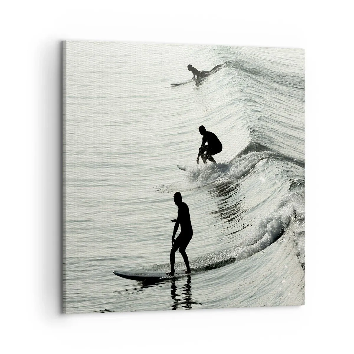 Canvastavla - Bild på duk - Att möta vågen - 50x50 cm