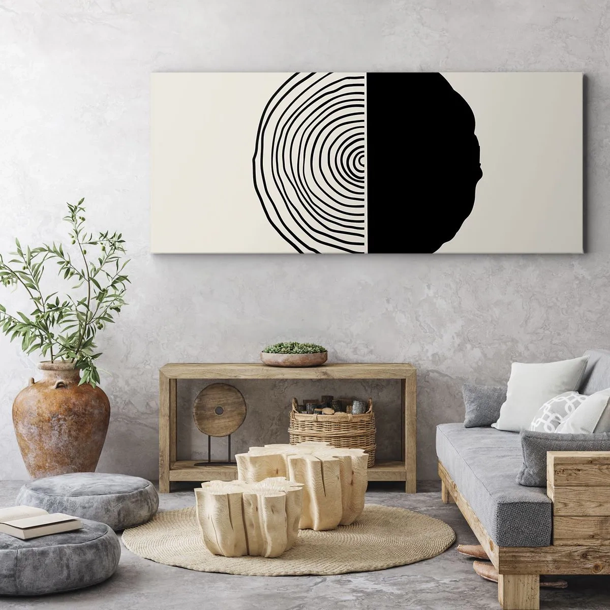 Canvastavla - Bild på duk - Hälften hälften - 100x40 cm