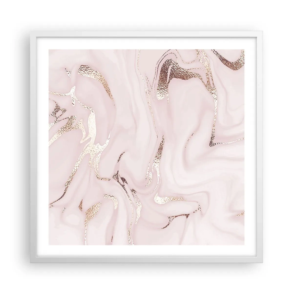 Affisch i vit ram - Rosa raseri - 60x60 cm