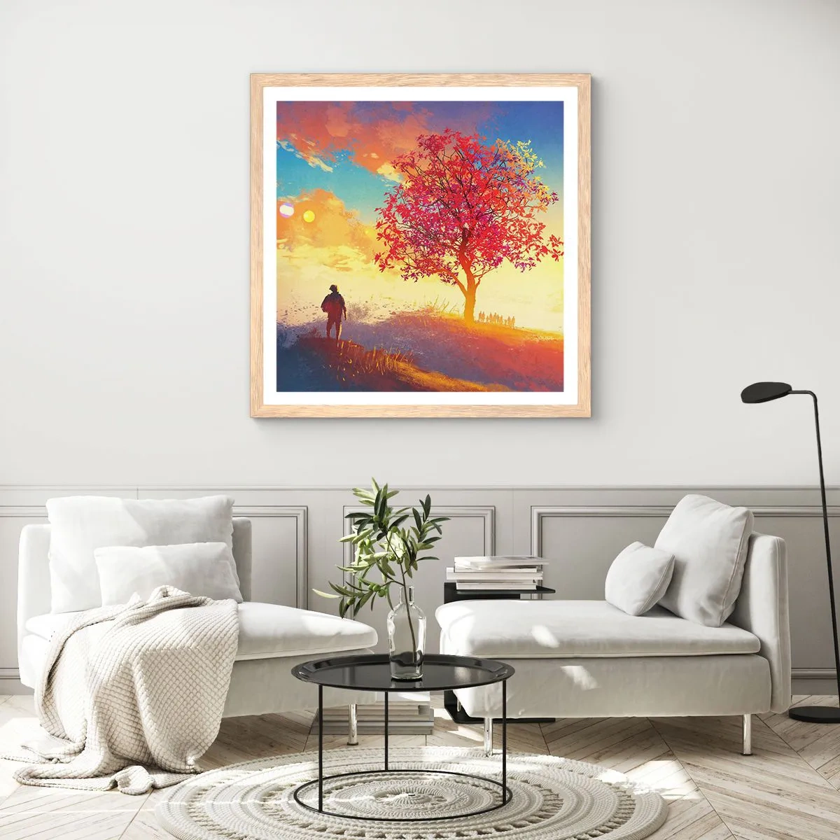 Affisch i ram av ljusek - Pilgrim i målet - 40x40 cm